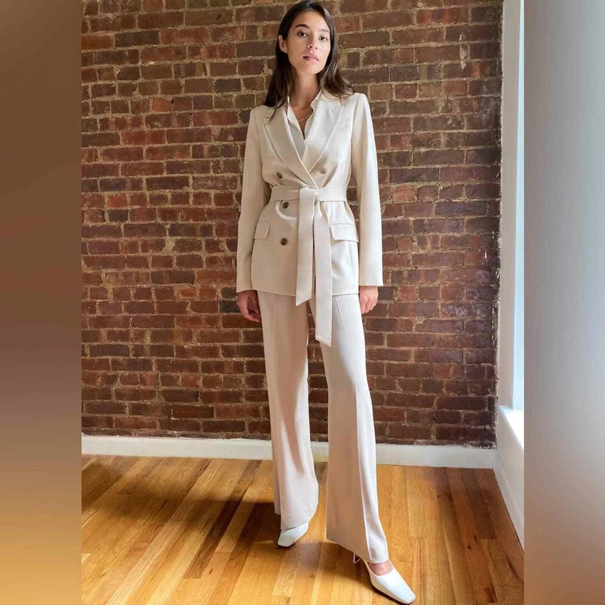 Aritzia Babaton Samuel Belted Blazer Sierra Beige size 12 | eBay