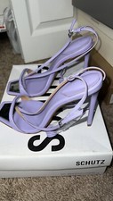 NIB SCHUTZ Vikki Lace Up Leather Heels in Lavender size 8