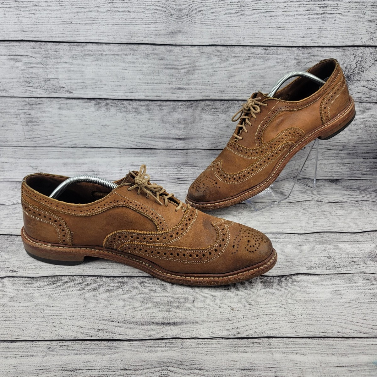Allen Edmonds Neumok Wingtip Oxford Brown Tan Suede Nubuck 