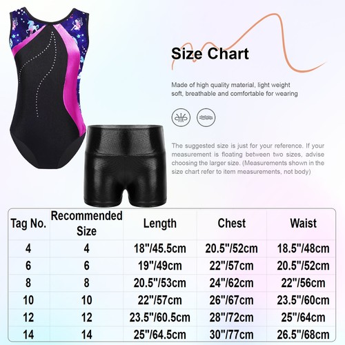 Kids Girl's Rompers Stylish Leotard And Bottoms Patchwork Bodysuit Training - Picture 7 of 58