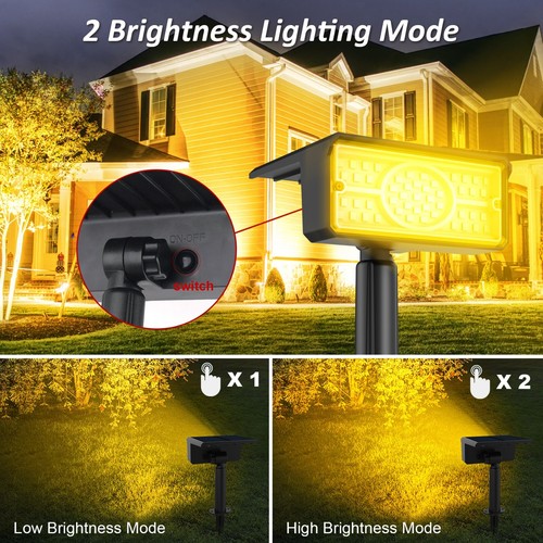 2er Warmweiß LED Solarstrahler Solarleuchte Solarlampe Gartenstrahler Spot Light - Bild 31 von 48