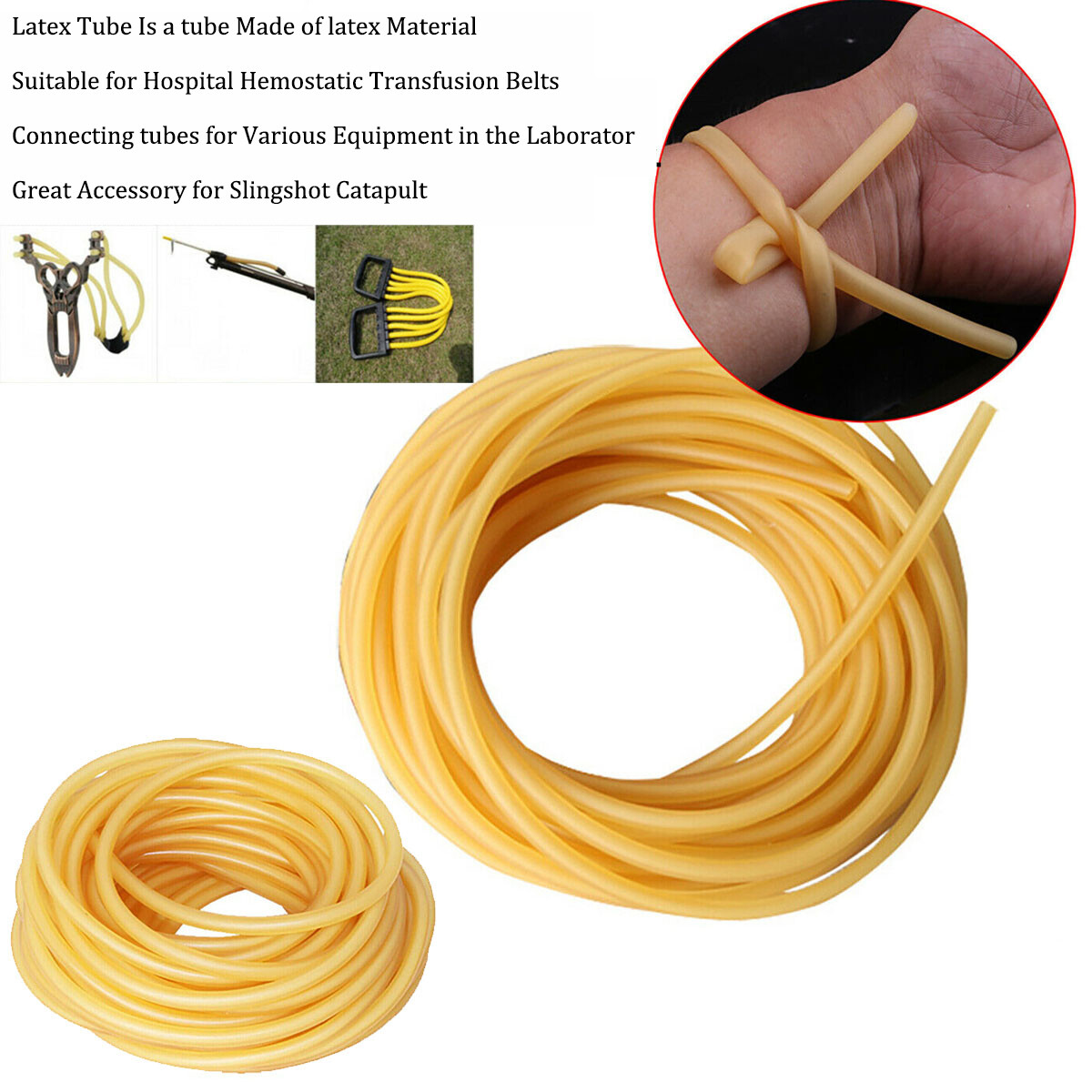 Tubo Elastico 6x9mm Catapulta Elastico In Lattice Naturale 6x9 Mm Per Fionda - Tubo Chirurgico Per Catapulte, Caccia, Sport Cinturino Fionda Lattice