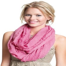 CJ Apparel Pink Mobius Infinity Scarf Seconds Snood Cowl Tube Shawl Pashmina NEW