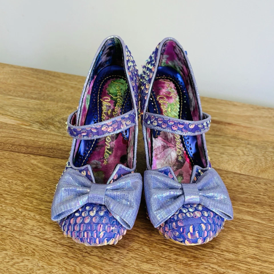 Irregular Choice Womens Fancy That Heels Lavender Purple Sequin Quirky Size 37 6 - image 3 of 4