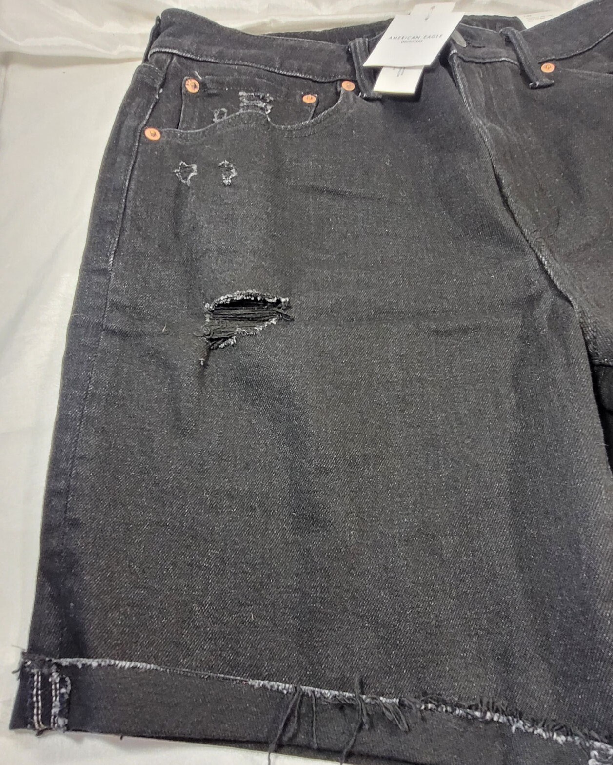 American Eagle Men's Flex Athletic Fit Above the Knee Jean Shorts - Black - 34