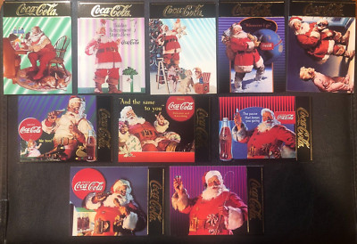 Santa Coca-Cola Coke Ser 4 1995 Collect-A-Card Gold Foil Insert Set #S31-S40