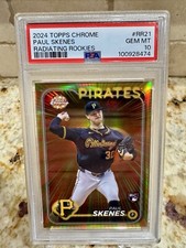 🔥PAUL SKENES 2024 TOPPS CHROME RADIATING ROOKIES UPDATE PSA 10 #RR21 ROOKIE RC