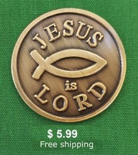 Christian - 1 Brass Jesus Is Lord golf ball marker