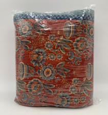 Pottery Barn Bridget Handcrafted Reversible Quilt Red Full Queen Z1236