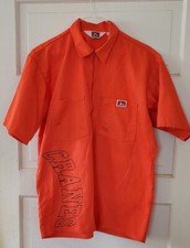 BEN DAVIS MEN'S ORANGE 1/2 ZIP SHIRT SZ M