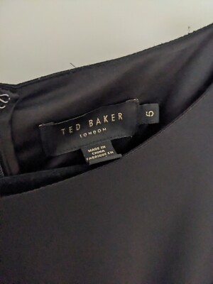 Ted Baker Gold Embroidered Dress in Black - Size 5 | eBay