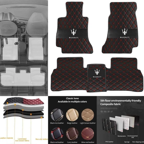 For Maserati Car Floor Mats All Weather Waterproof Custom Auto Carpets Foot Pads - Imagen 2 de 31