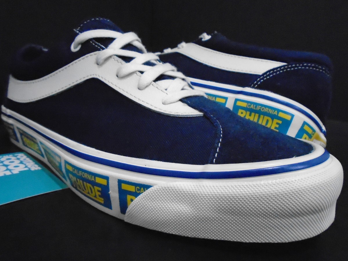 VANS BOLD NI RHUDE RHUIGI CALIFORNIA LICENSE PLATE NAVY BLUE WHITE 
