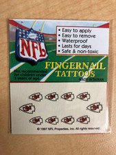 NEW NFL KANSAS CITY CHIEFS NAIL TEMPORARY TATTOO FINGERNAIL DECAL STICKER SET !!
