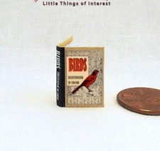 BIRDS ILLUSTRATED 1:12 Scale Miniature Readable Illustrated Book