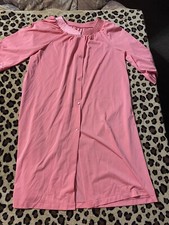 Vintage Shadowline Pink Robe Housecoat Lace Trim Medium 100 Nylon USA