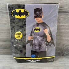 DC Batman Shirt Child Short-Sleeve Batman Costume Dress Up Halloween Size L/XL