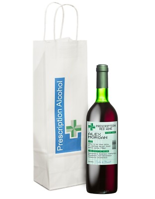 Personalisiertes Rezept Etikett für Wein, Wodka, Gin, Whisky, Rum mit Geschenktüte