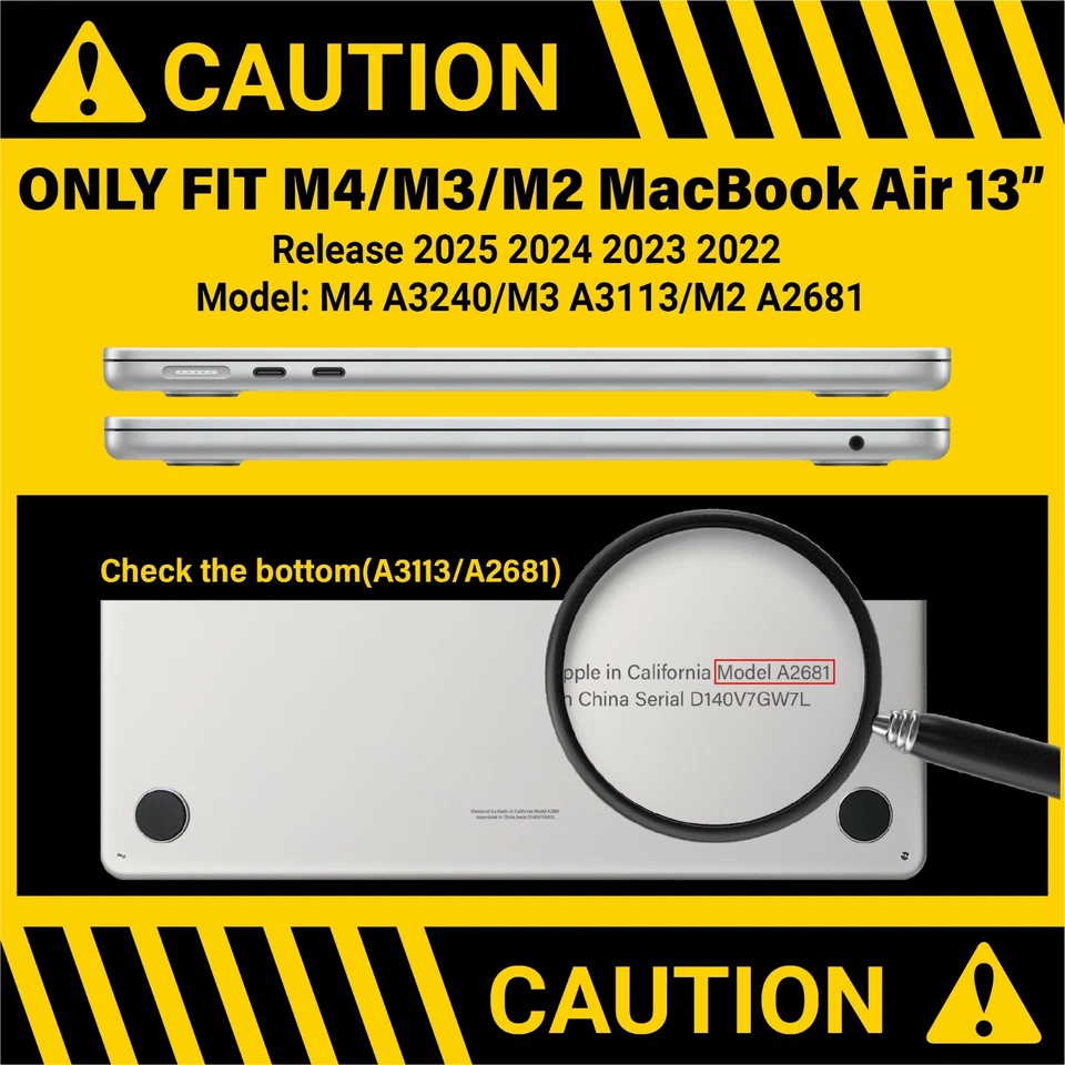 IBENZER for 2025 2024 2023 2022 MacBook Air 13" Case M4 A3240 M3 A3113 M2 A2681 - Image 2 of 4