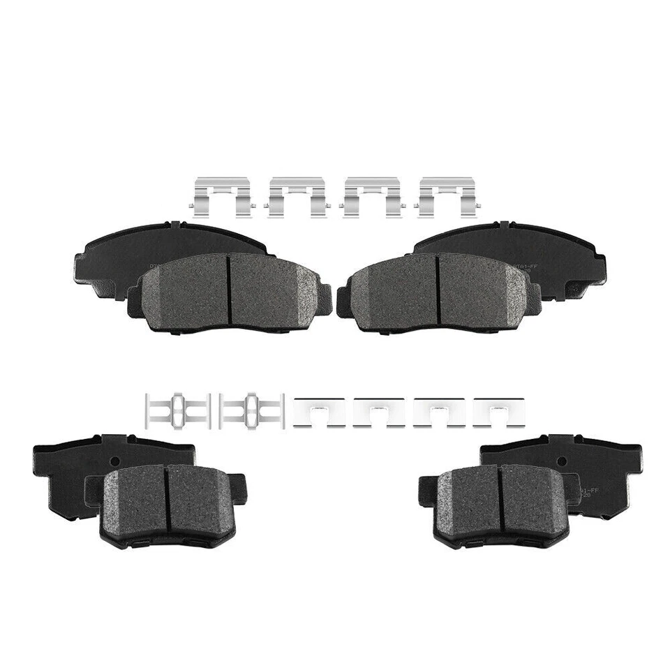 Front + Rear Ceramic Brake Pads Kit w/ Hardware For 1999 - 2008 Acura TL - Image 2 of 4