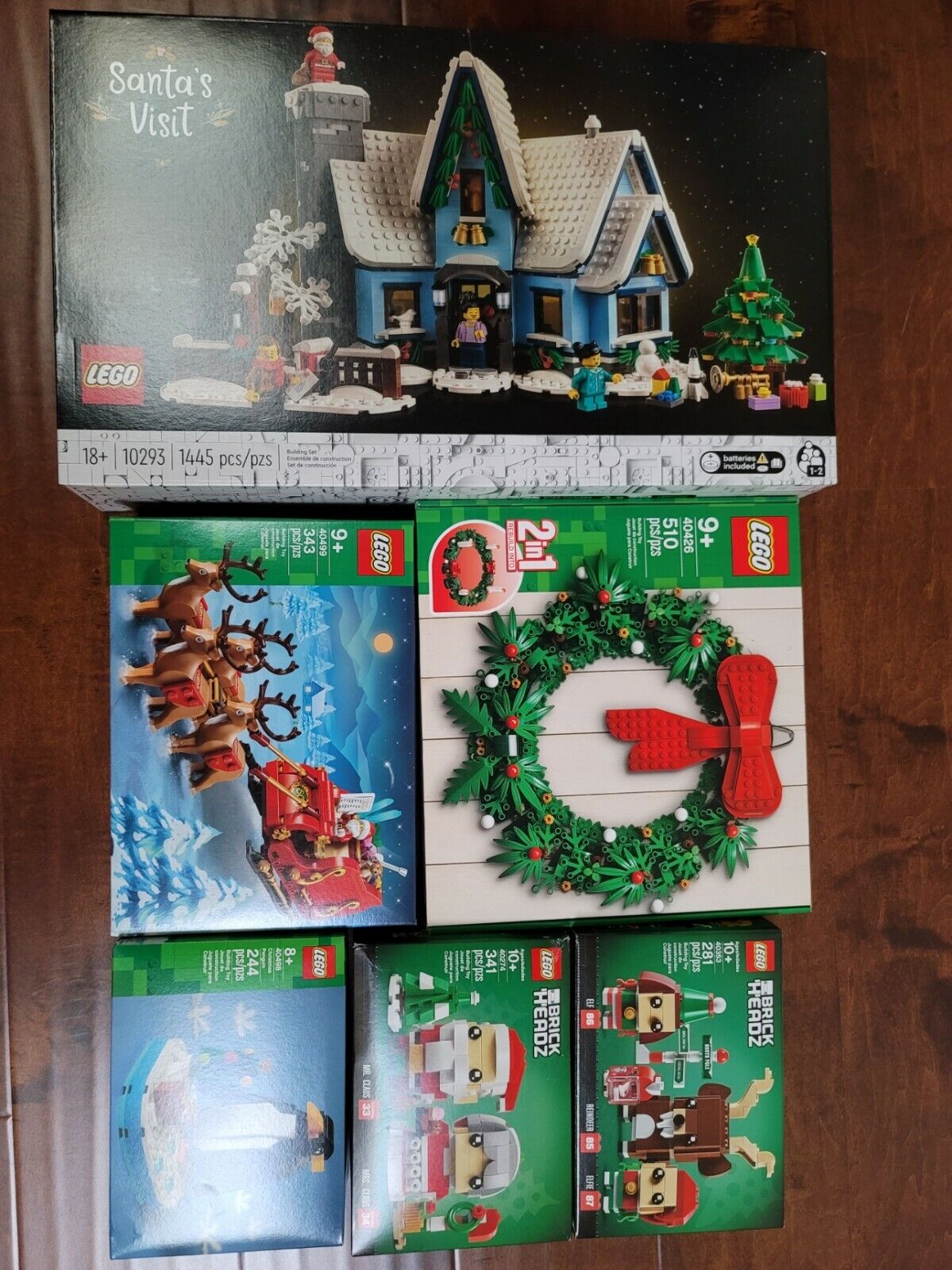 Lego 10293 Santa’s Visit 40499 Santa's Sleigh 40426 Wreath 40353 40274 40498