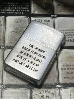 1966 Vietnam Zippo Used Vintage War Charlie Brown 66 - 67 1966 Vietnam Zippo Used Vintage War Charlie Brown 66 - 67