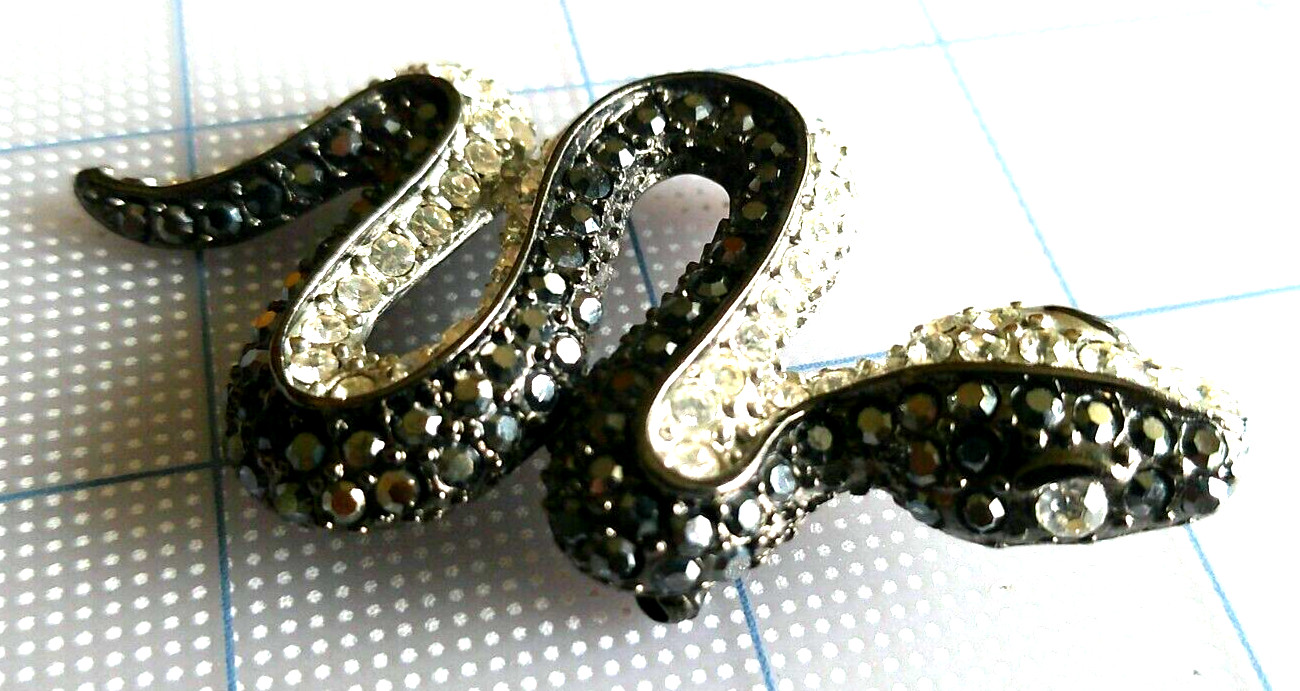Vtg Kenneth Jay Lane KJL Brooch SNAKE Serpent Bla… - image 2