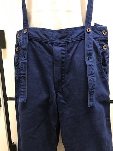 Veritecoeur Worker Pants Japan 2 Blue Chino Cotton Overalls Trousers Salopette  - Picture 4 of 24