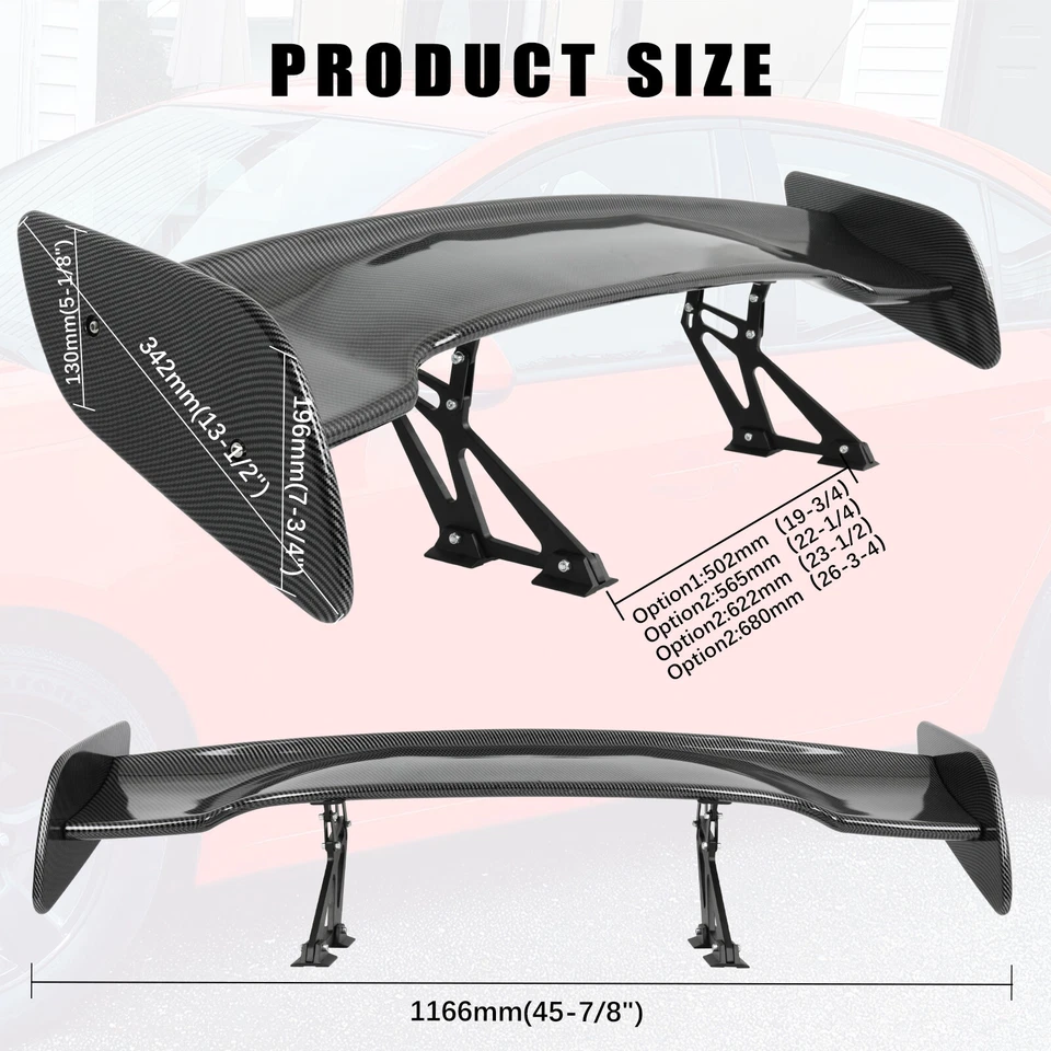 For Lexus HS250h 2010-2012 46" Carbon Fiber Rear Trunk Spoiler Wing Lip GT-Style - Image 3 of 4