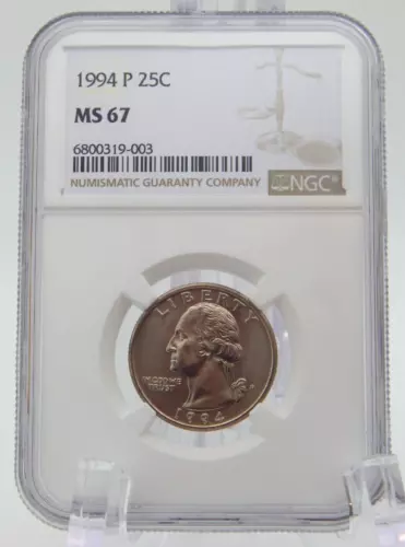 1994-P UNCIRCULATED WASHINGTON QUARTER   NGC MS 67  (BT669)