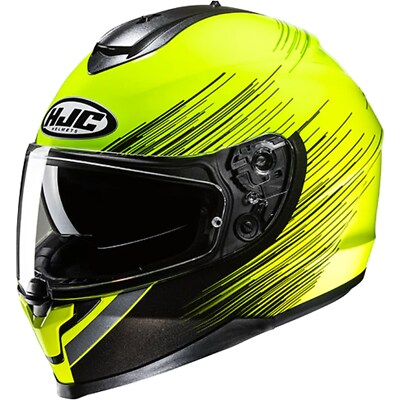 Motorrad Helm S - HJC C70N Sway - leichter Integralhelm fluogelb-schwarz