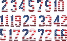 Flag Numbers Football Helmet Decals