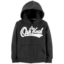 Oshkosh B'Gosh NWT Size 2T Girls Logo Jacket Black Sparkle Zip Up Hoodie