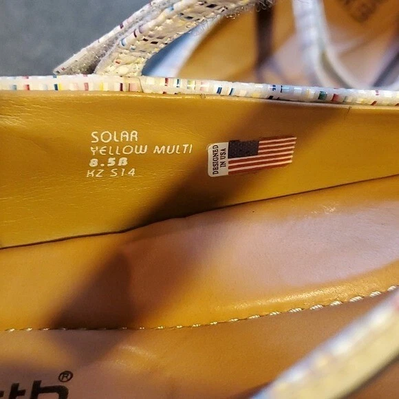 Zapatos informales Kalso Earth Mary Jane correas amarillos multicolores talla Pisos 8,5 Foto 4 de 4