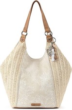 Sakroots The Sak Roma Shopper Shoulder Bag Large Purse & Tote White Floral 