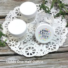 20 Empty Plastic Makeup Jars White Screw On Lids Caps DecoJars Half Ounce