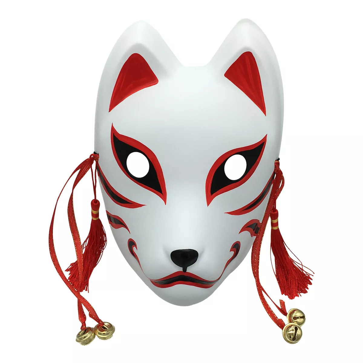 Hand Painted Anbu Mask, Japanese Kitsune Fox Mask Full Face for