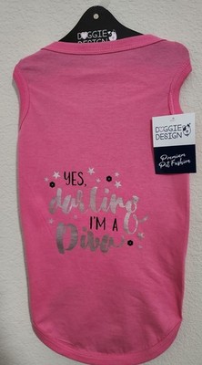 Hot Pink Dog Tank Top  Yes, Darling I m a Diva  Doggie Design   Size XL NEW