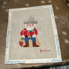 Vintage Santa Needlepoint 7x8.5