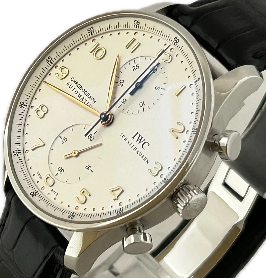 IWC Portugieser Chronograph IW371445 Ivoly Automatic Mens Watch Excellent A4955 - Image 4 of 4