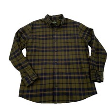 Orvis Men  s Size Medium Flannel Shirt Blue Olive Green Shacket Plaid 1 Pocket