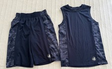 Body Glove Boys Set Size 10/12 Camo Athletic Shorts Shirt 2 Pc Outfit Navy
