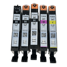 Canon 281 Ink Cartridge Set of 5 NEW OEM Genuine Sealed 3 BLK 1 M 1 Y