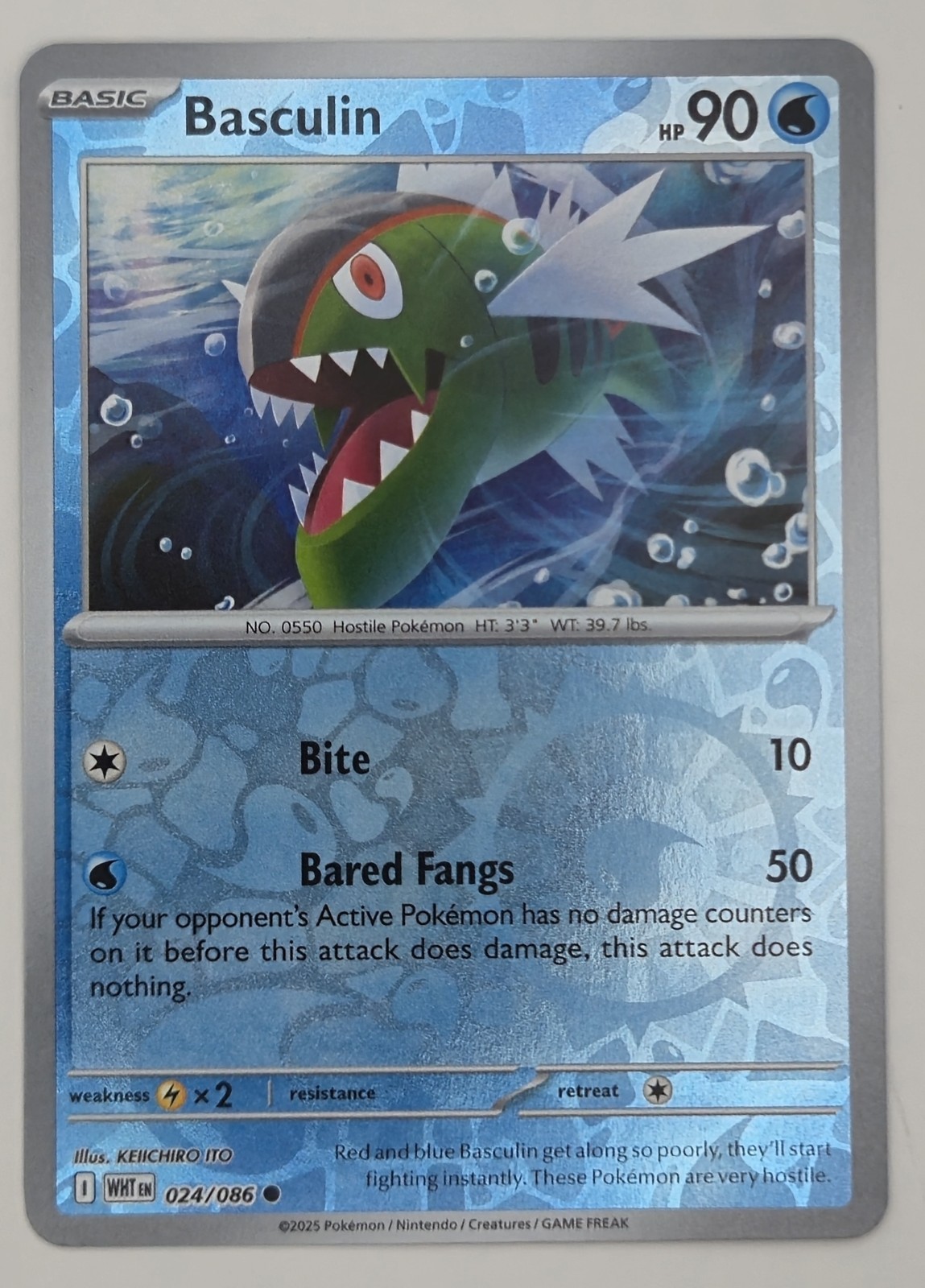 Basculin 024/086 Reverse Holo Common White Flare Pokemon TCG NM