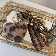 Leopard Theme Bag Charm Chain Set Mix & Match Keychain Accessories