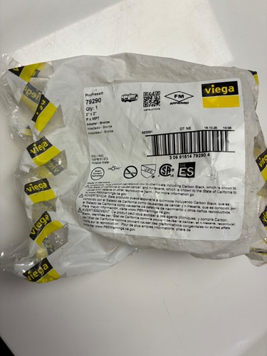 New sealed Viega 79290 ProPress Zero Lead Bronze Adapter 2" x 2” / P x MPT - New