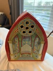 J Chein Vintage Tin Litho Wind-Up Church Organ Toy - WORKS