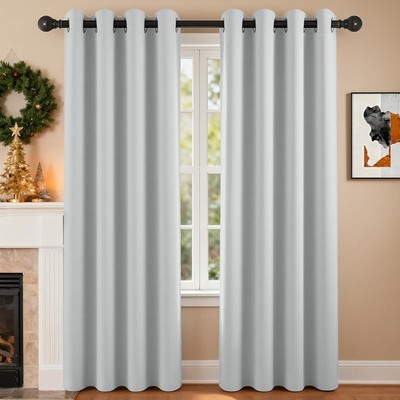 GreyishWhite 2-Pack 52x95 Inch Room Darkening Grommet Curtain Drapes Insulated T