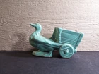 Vintage McCoy Turquoise Green Blue Duck Wagon Cart Planter