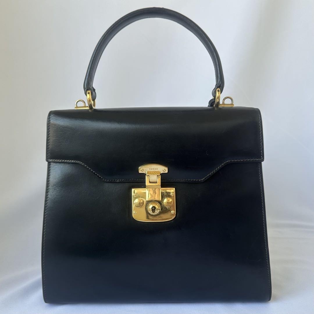 Gucci 2way handbag Ladylock leather black shipped from Japan